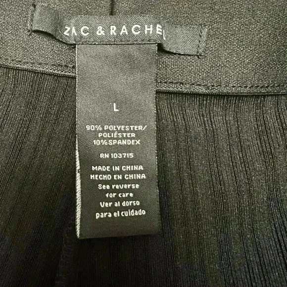 Zac & Rachel Black, wide flowy ribbed leg pants size Large - Picture 8 of 10